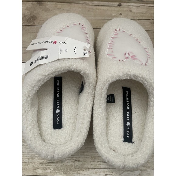 Aqua x Kerri Rosenthal Heart Slippers, Large,‎ New - Picture 5 of 5